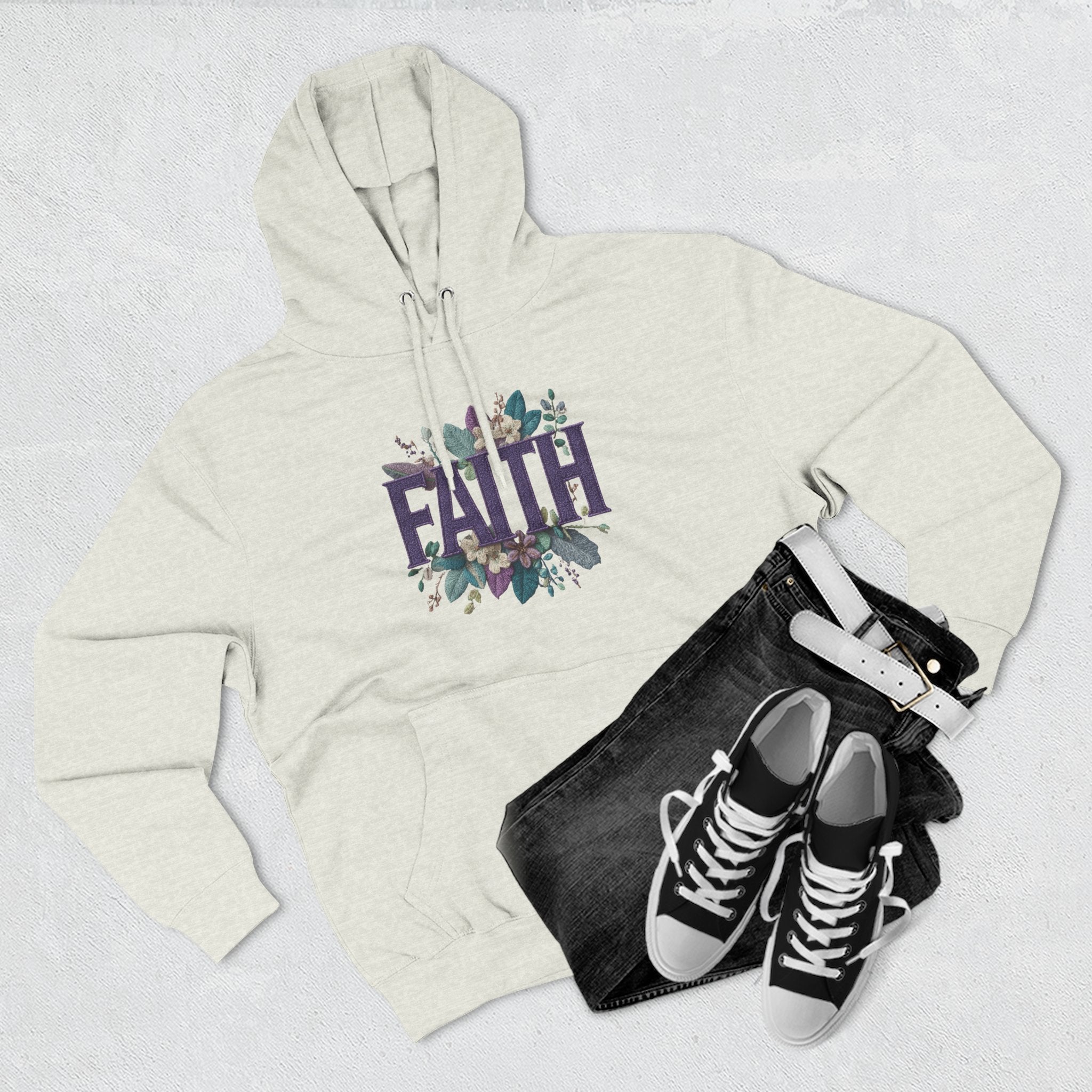Faith Floral Hoodie — Inspirational Christian Pullover