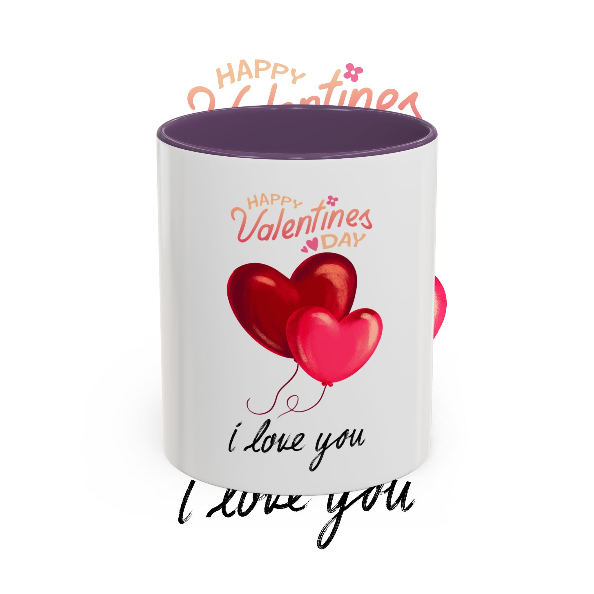 Valentine’s Day 'I Love You' Heart Balloon Accent Coffee Mug