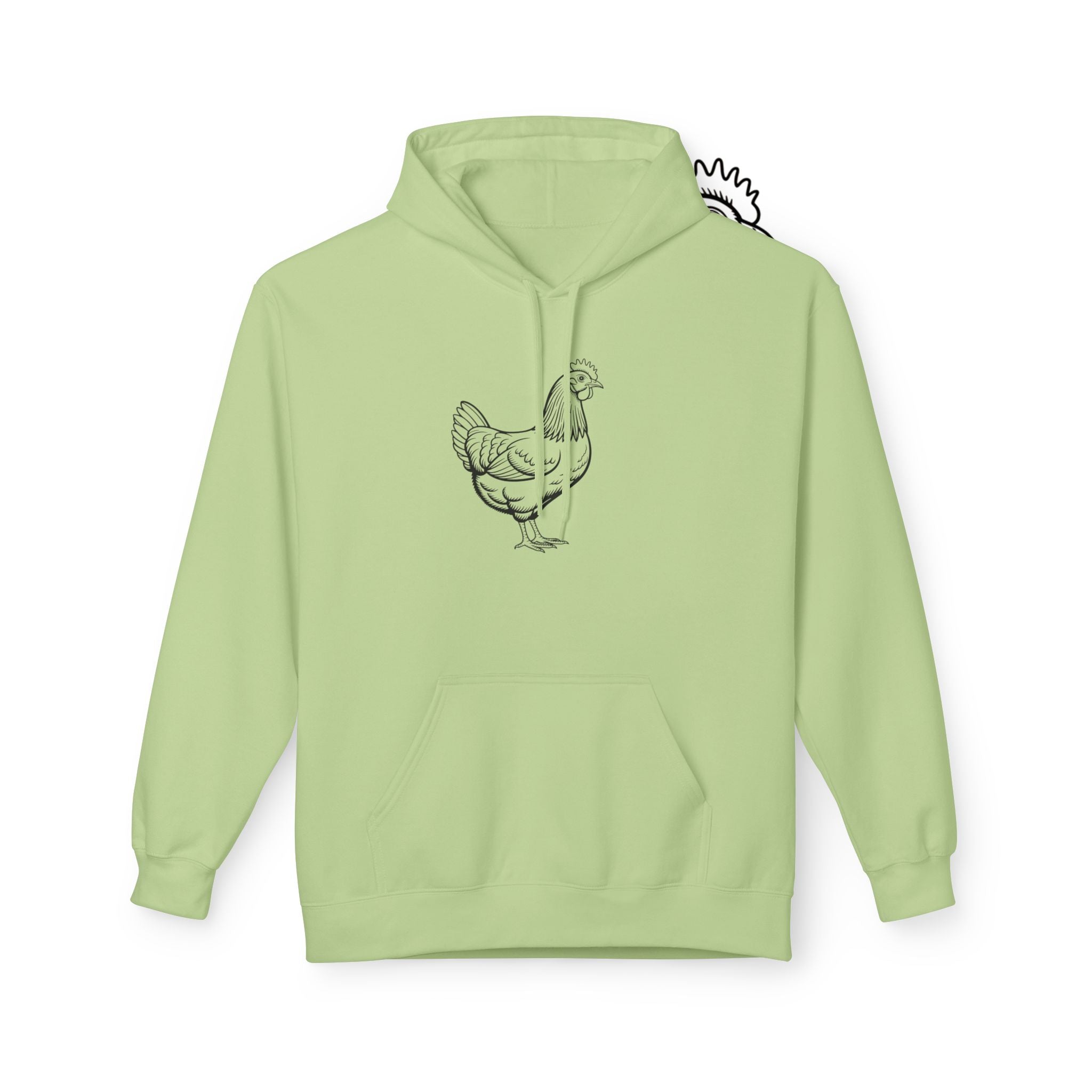 Chicken Line Art Hoodie — Minimal Farmhouse Poultry Graphic