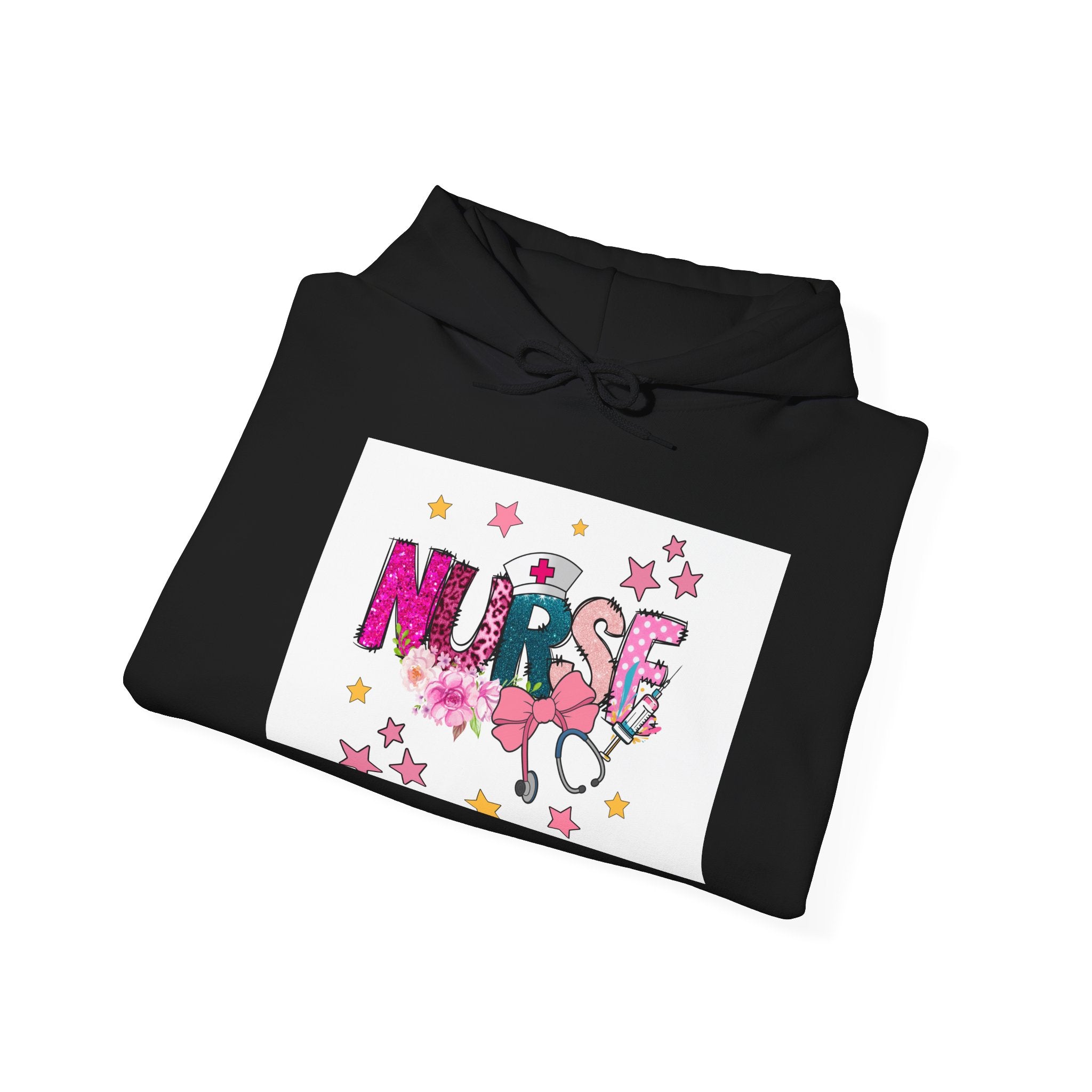 Nurse Stethoscope Stars Hoodie — Cute Floral Nursing Appreciation Gift