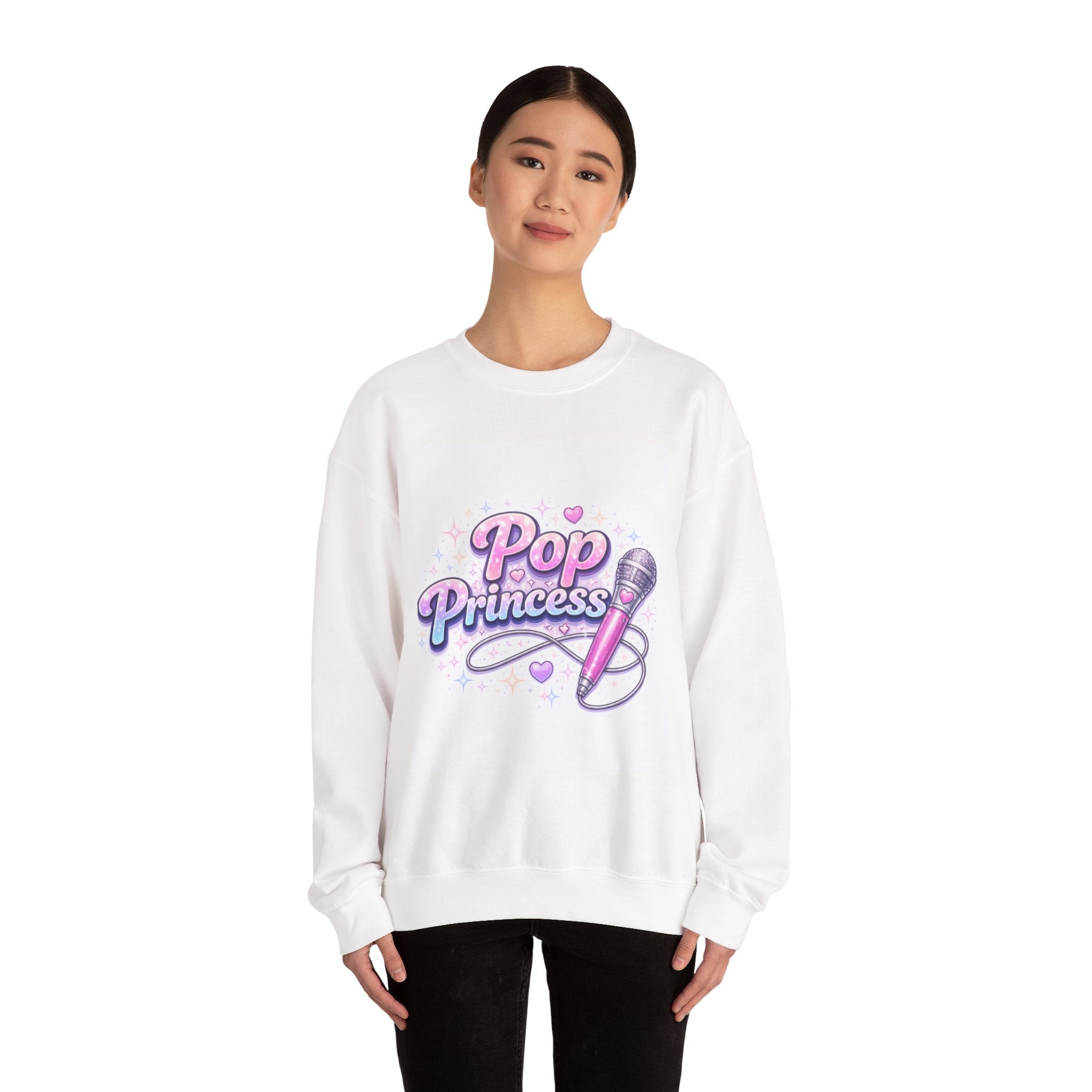 Pop Princess Sweatshirt — Cute Pink Microphone Graphic Crewneck