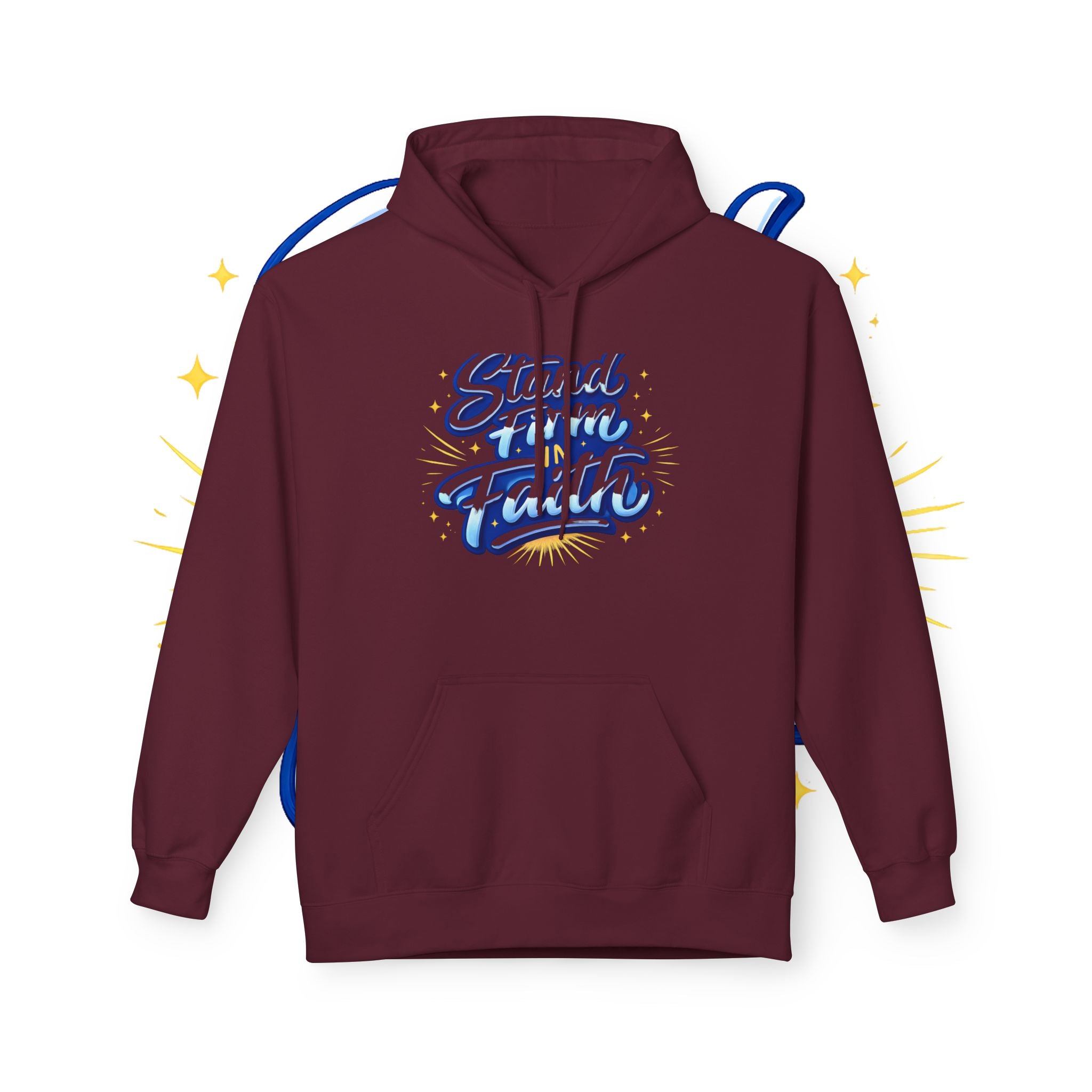 Stand Firm Faith Hoodie — Inspirational Christian Script Pullover