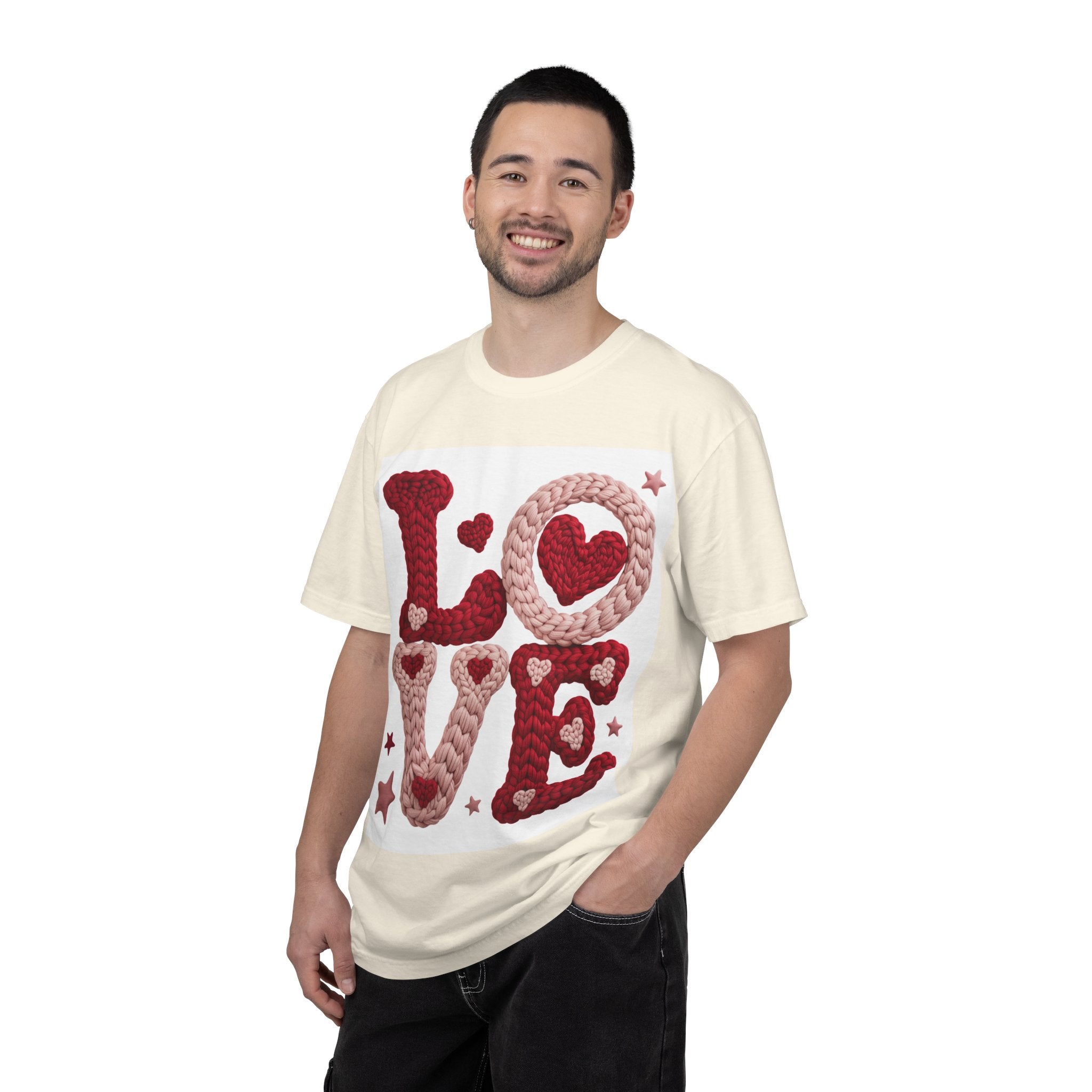 Love Knit Graphic T-Shirt — Valentine’s Day Heart Design