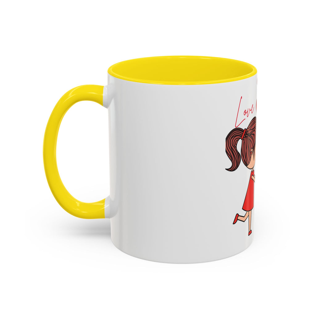 Love Couple Accent Coffee Mug — Cute Romantic Cartoon Mug (11/15oz)