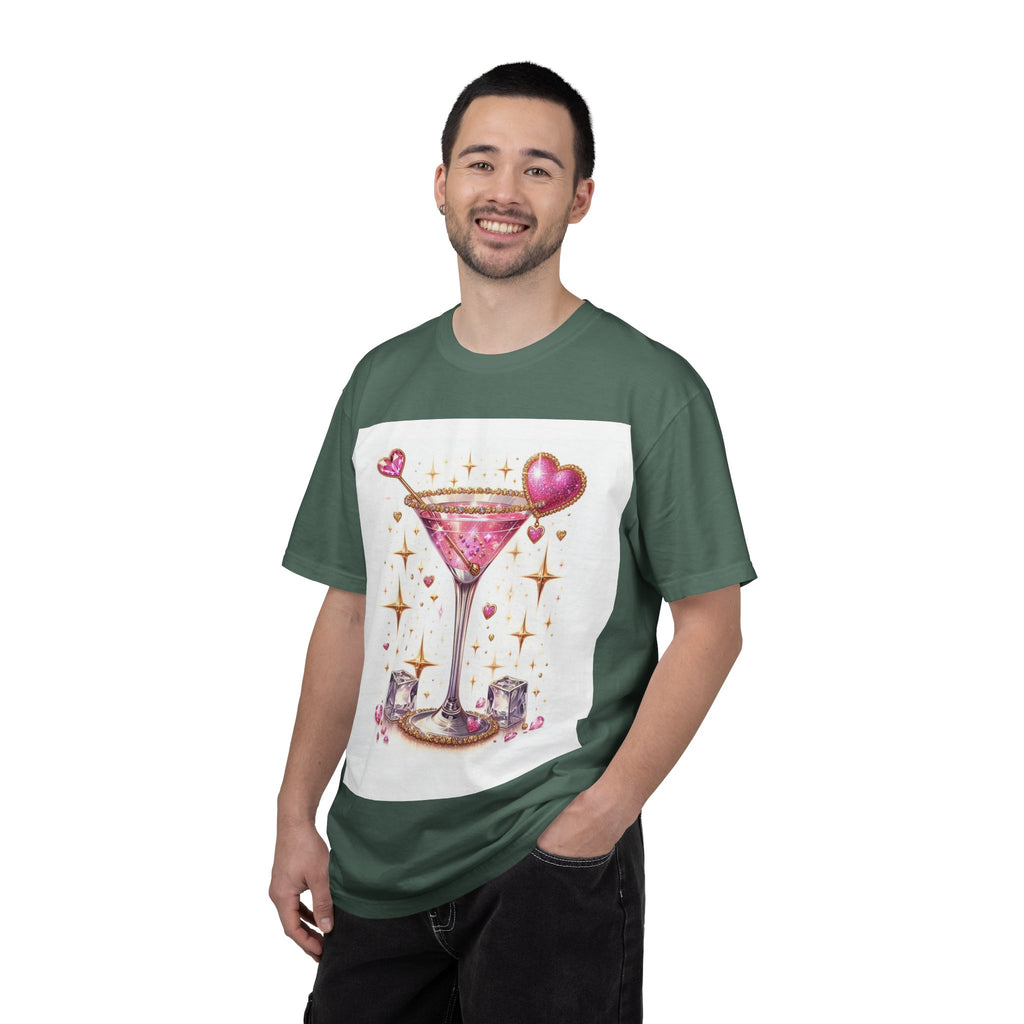 Sparkling Pink Martini T-Shirt — Glitter Cocktail Graphic Tee