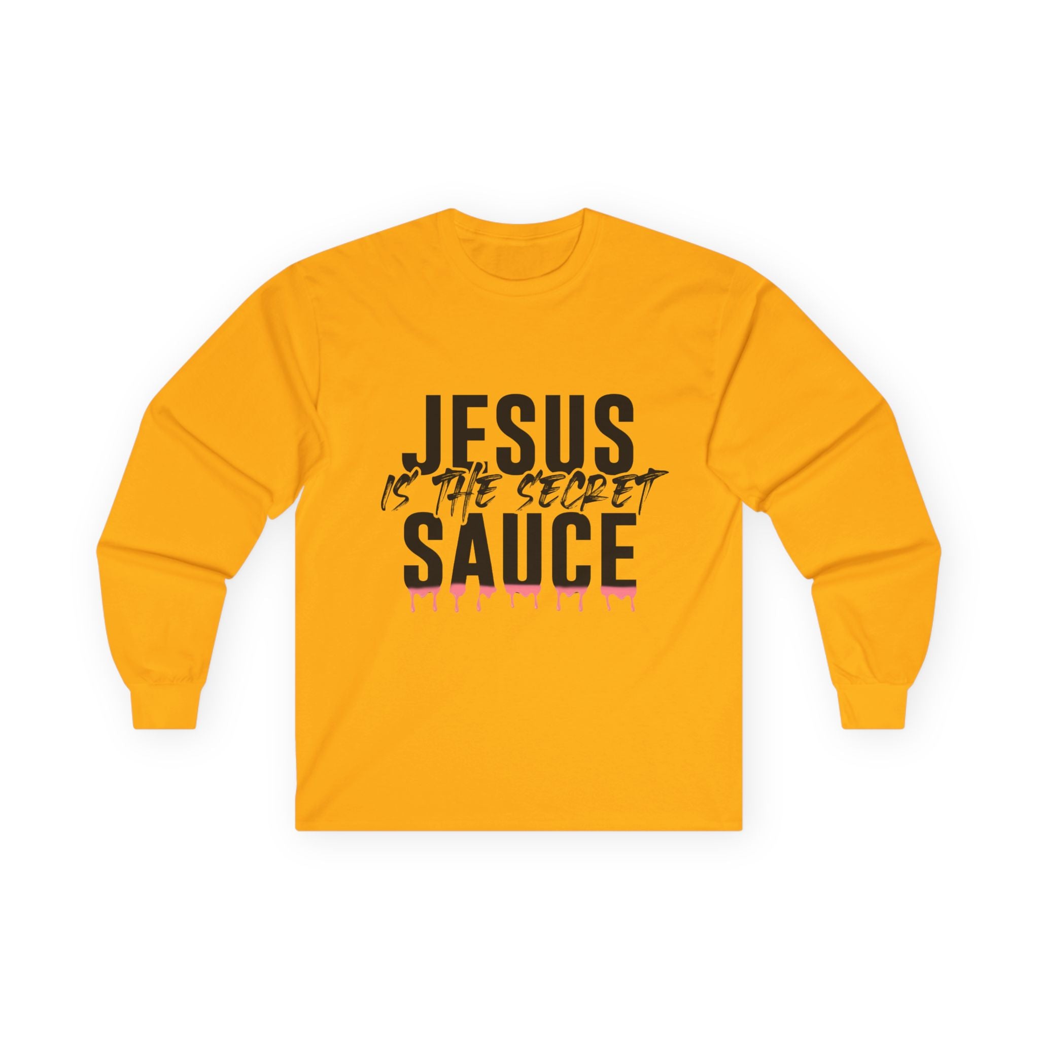 Long Sleeve Tee — "Jesus Is The Secret Sauce" Christian Graphic Shirt