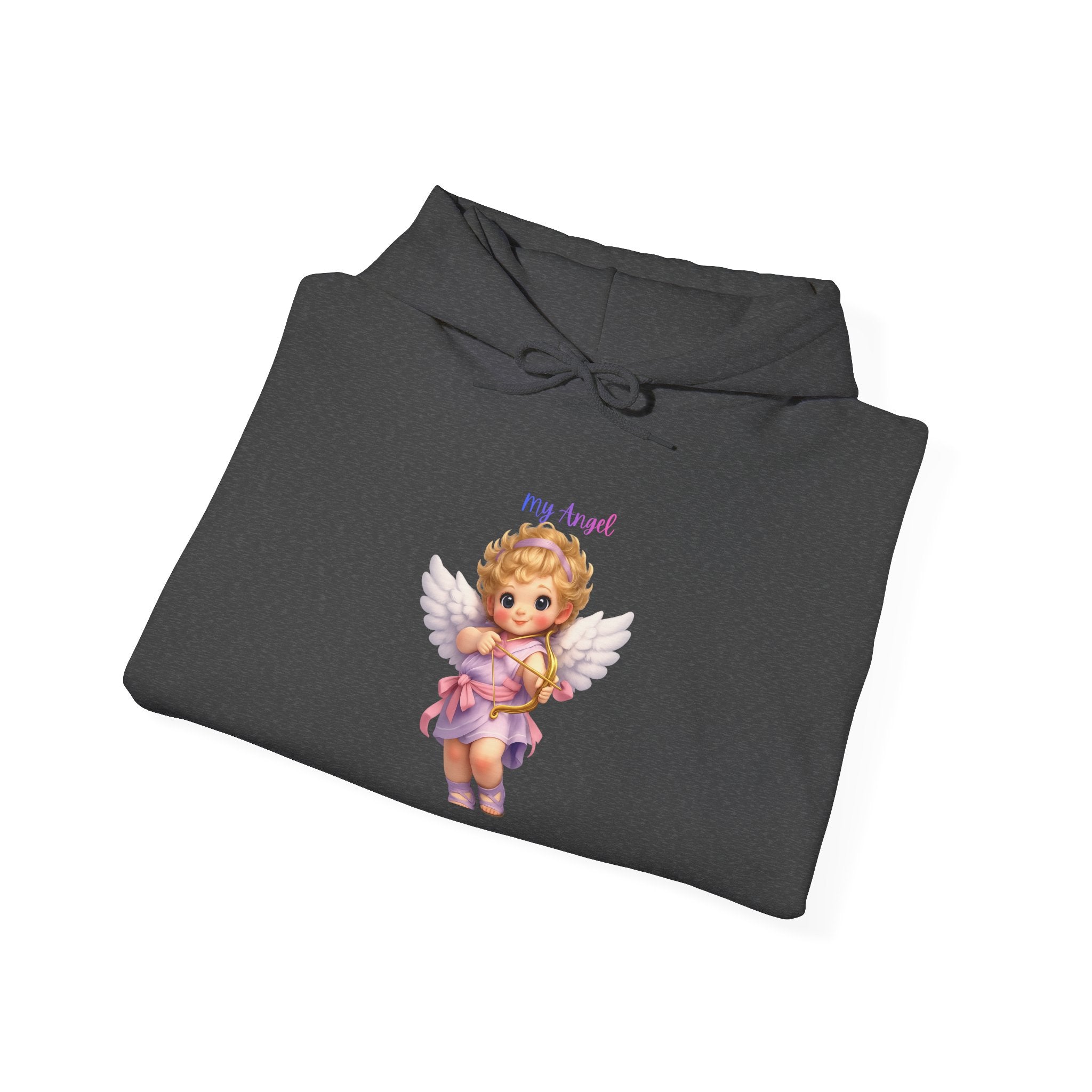 Angel Cherub Hoodie — 'Pray Hard' Cute Vintage Baby Angel Pullover