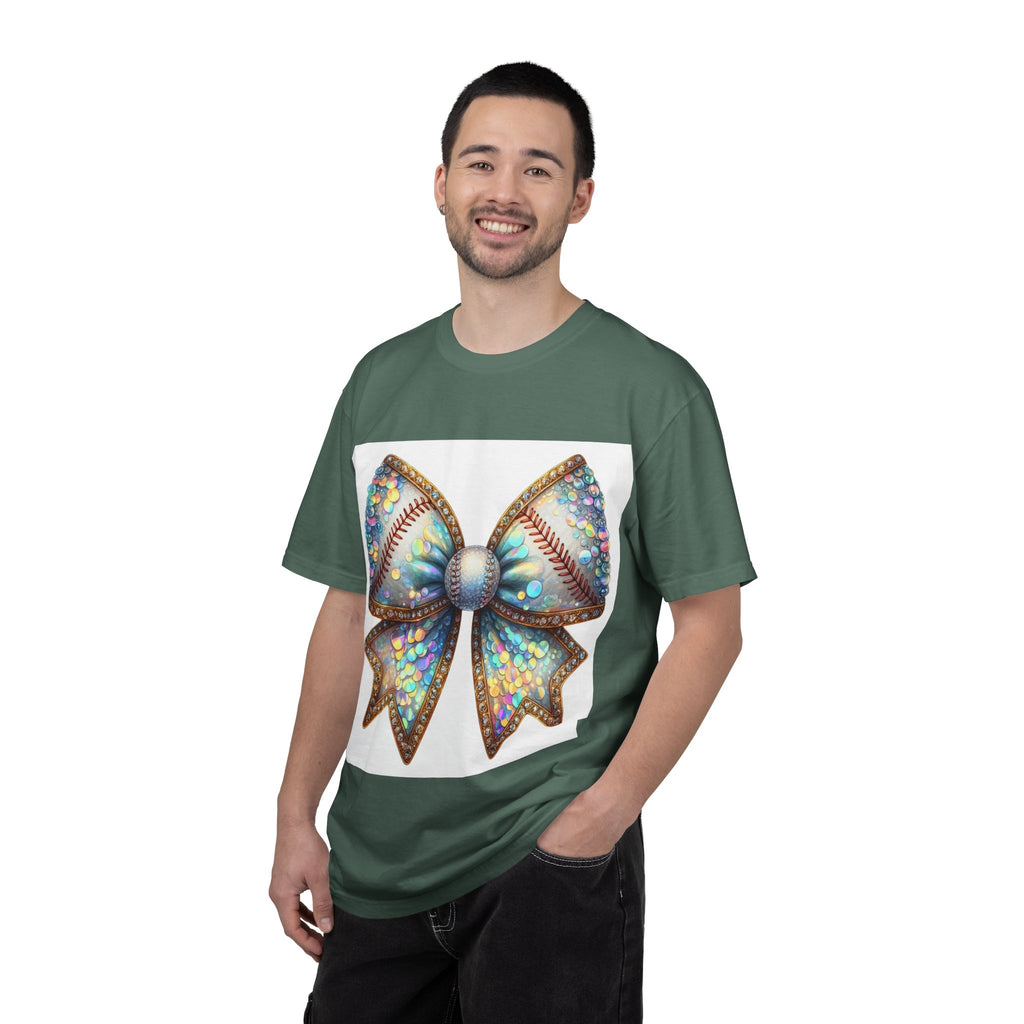 Sequin Bow Graphic T-Shirt — Shimmering Ribbon Art Tee