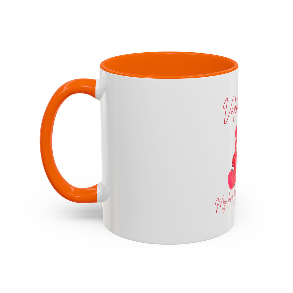 Valentine's Day Teddy Bear Accent Coffee Mug — 'My love for you will never die'