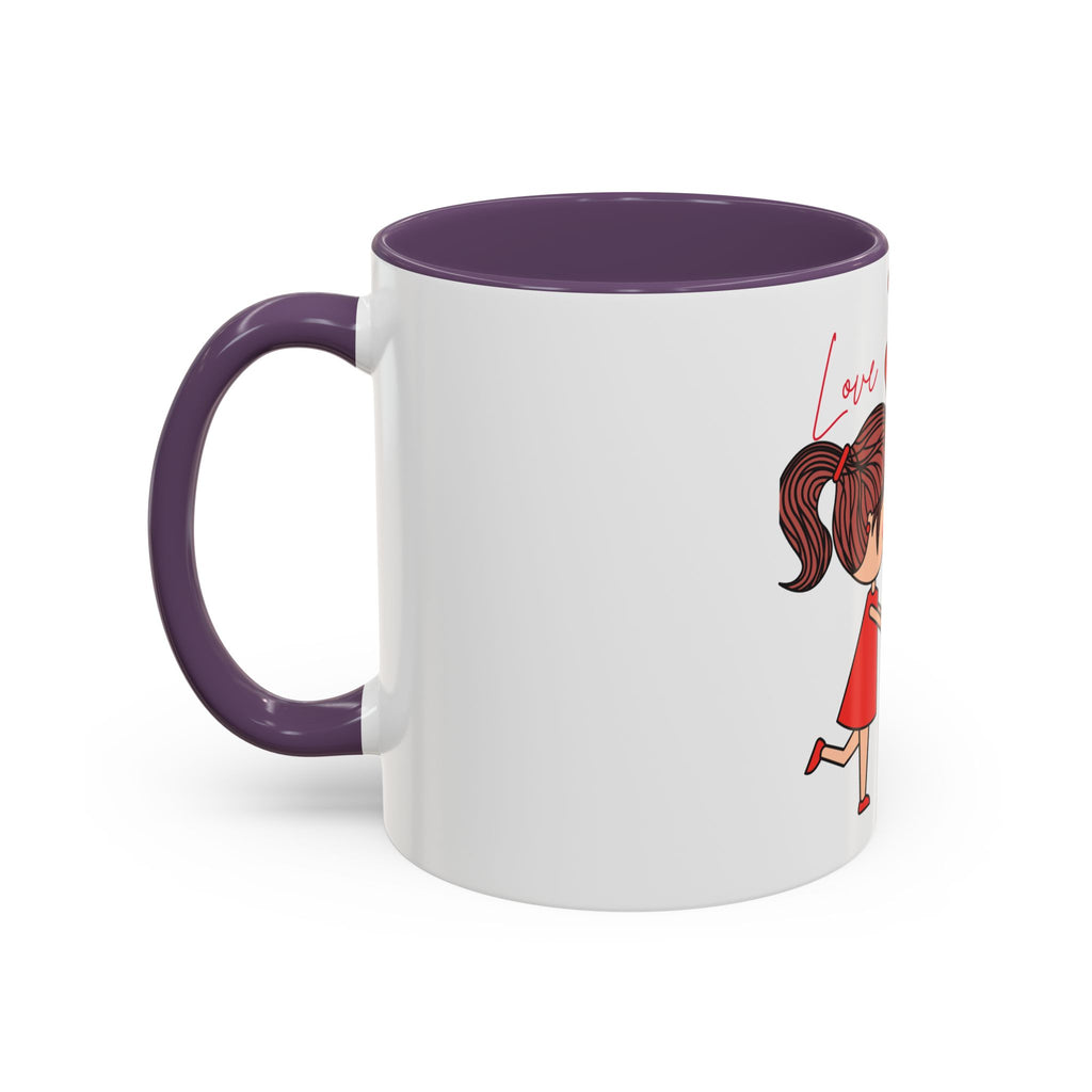 Love Couple Accent Coffee Mug — Cute Romantic Cartoon Mug (11/15oz)