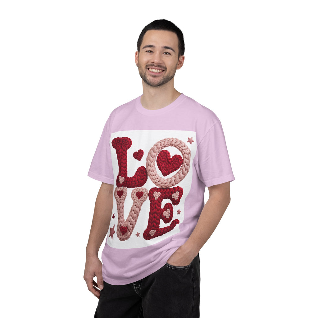 Love Knit Graphic T-Shirt — Valentine’s Day Heart Design