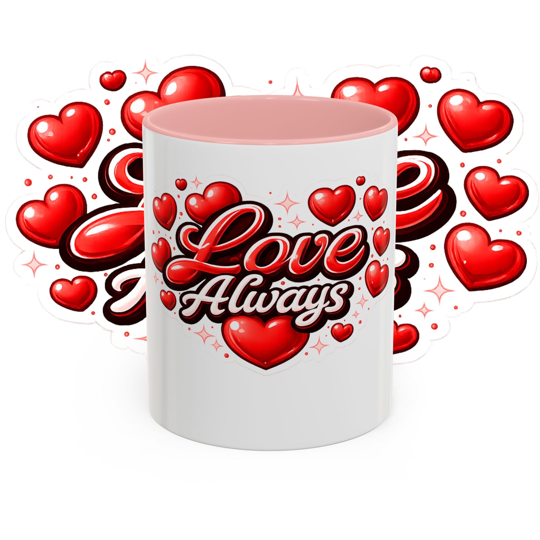 Love Always Coffee Mug — Romantic Heart Accent Mug (11/15oz)