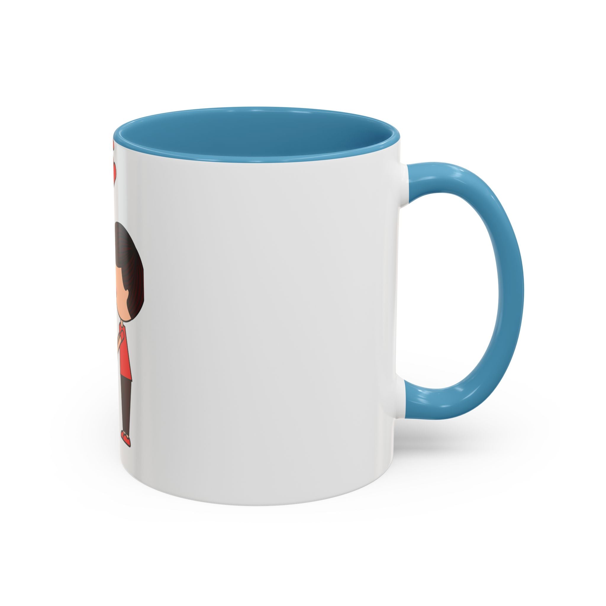 Love Couple Accent Coffee Mug — Cute Romantic Cartoon Mug (11/15oz)