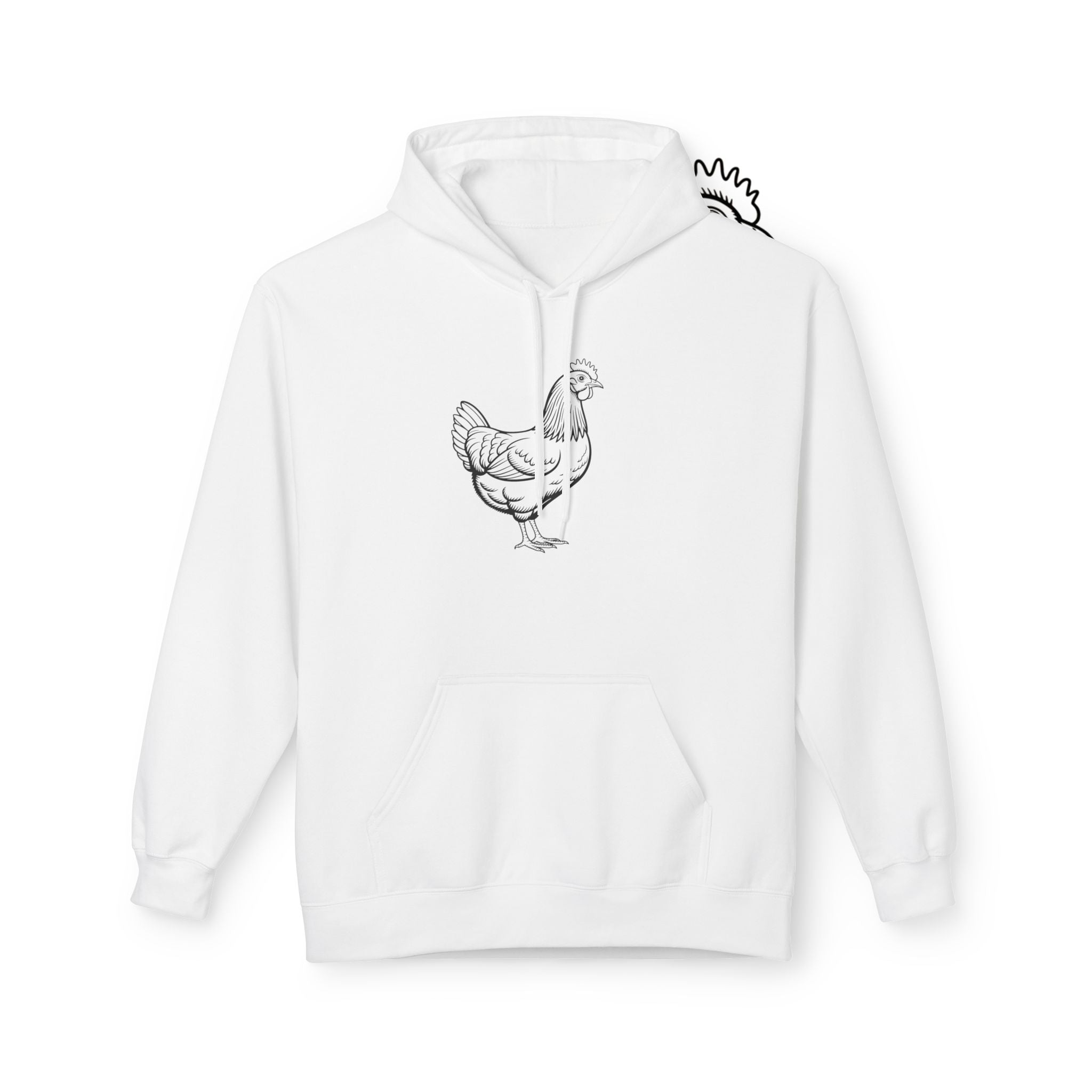 Chicken Line Art Hoodie — Minimal Farmhouse Poultry Graphic