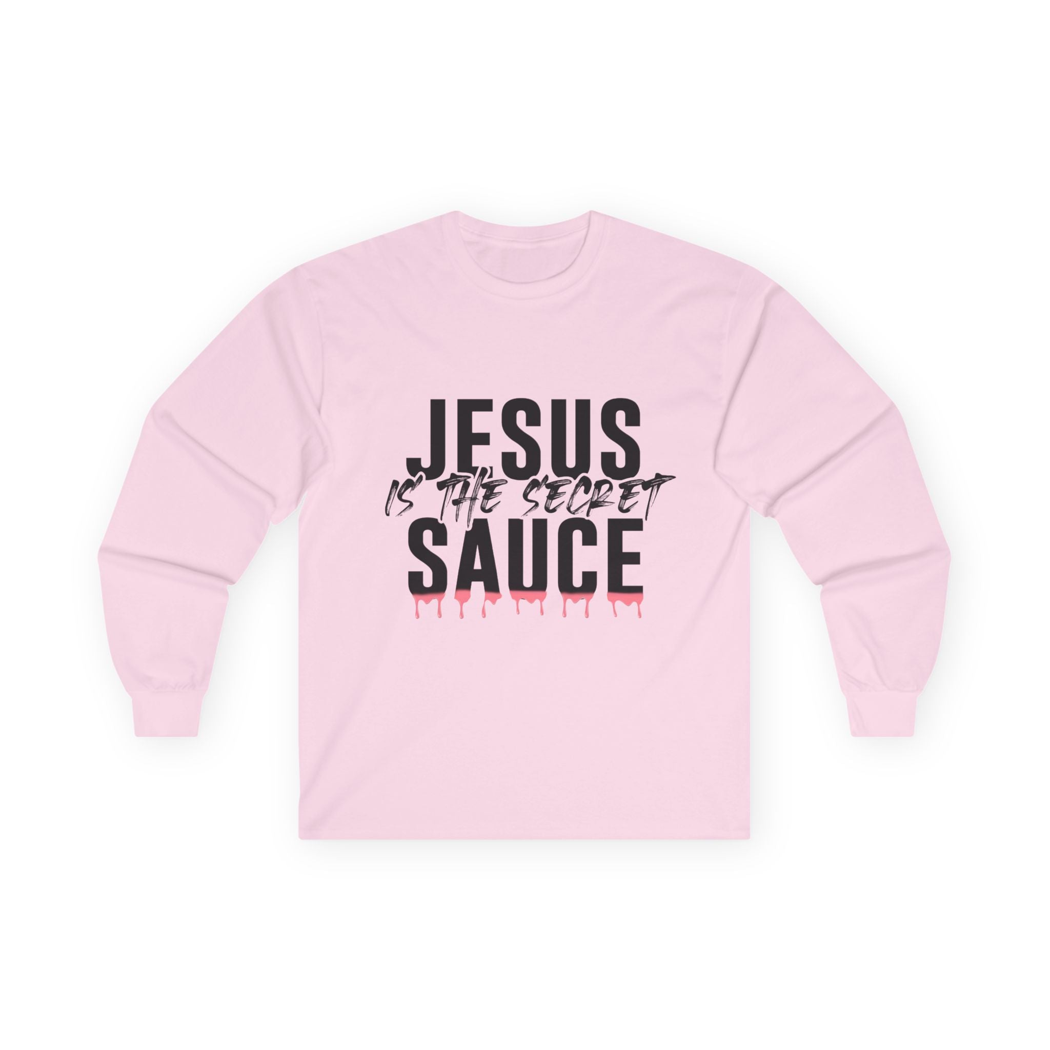 Long Sleeve Tee — "Jesus Is The Secret Sauce" Christian Graphic Shirt