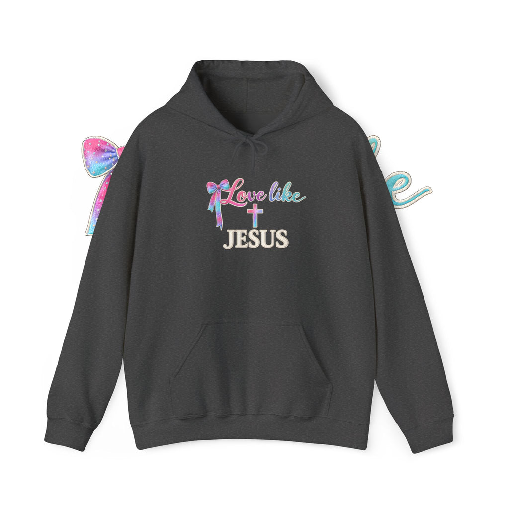 Love Like Jesus Hoodie — Faith-Based Christian Pullover with Cross Design
