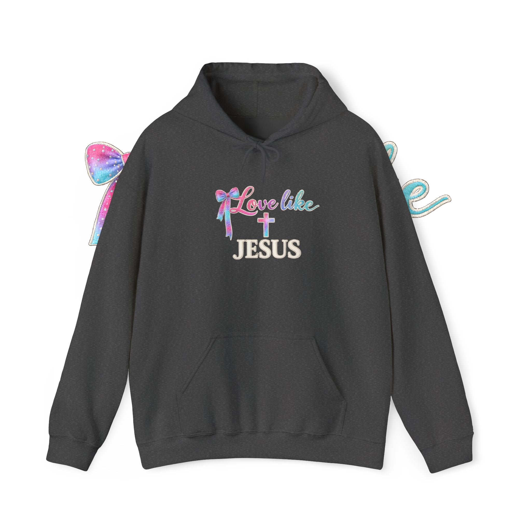 Love Like Jesus Hoodie — Faith-Based Christian Pullover with Cross Design