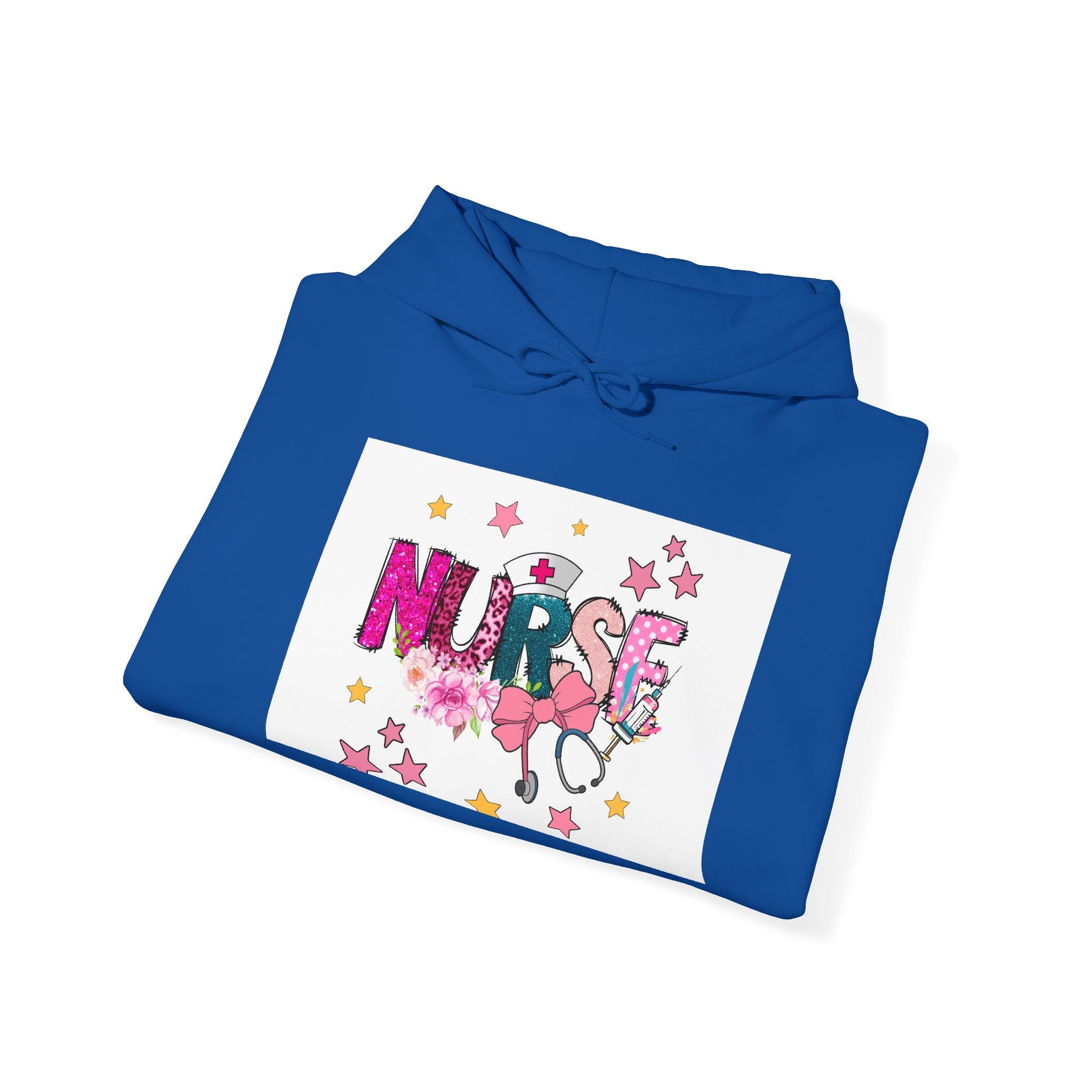 Nurse Stethoscope Stars Hoodie — Cute Floral Nursing Appreciation Gift