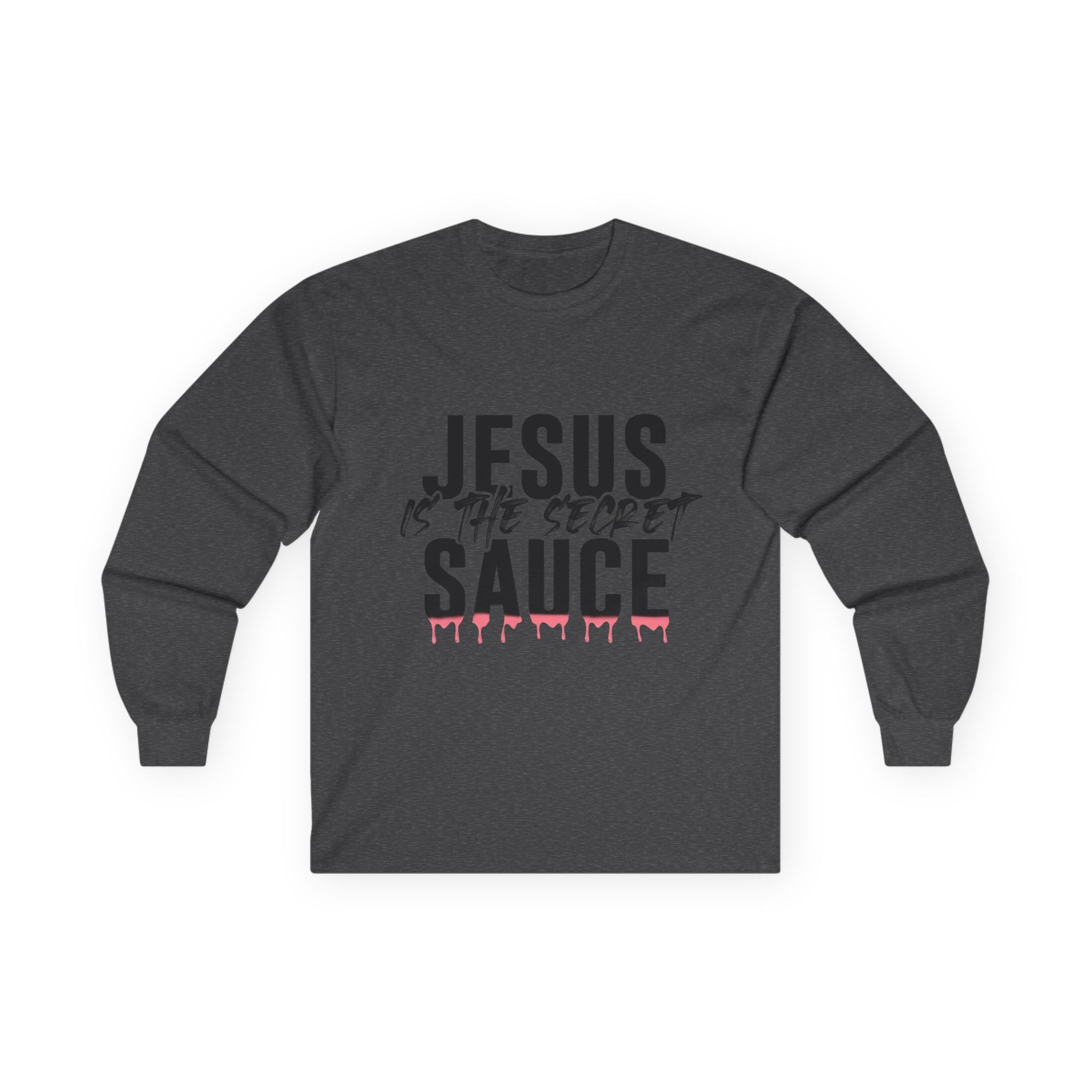 Long Sleeve Tee — "Jesus Is The Secret Sauce" Christian Graphic Shirt