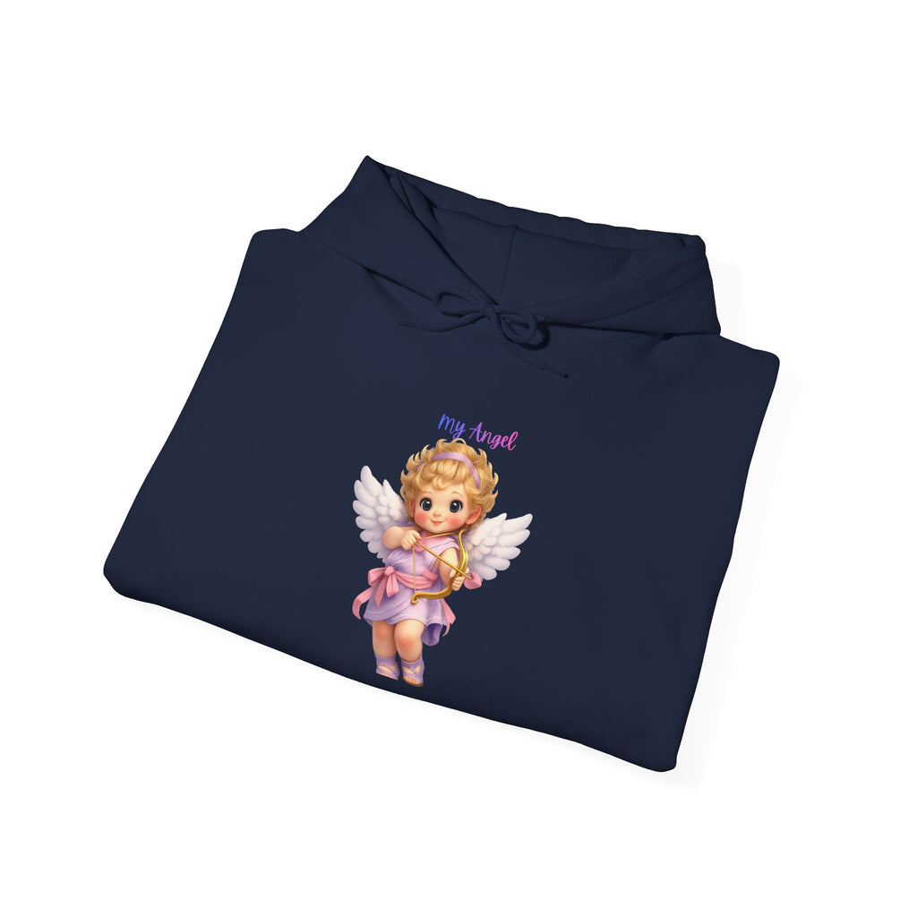 Angel Cherub Hoodie — 'Pray Hard' Cute Vintage Baby Angel Pullover