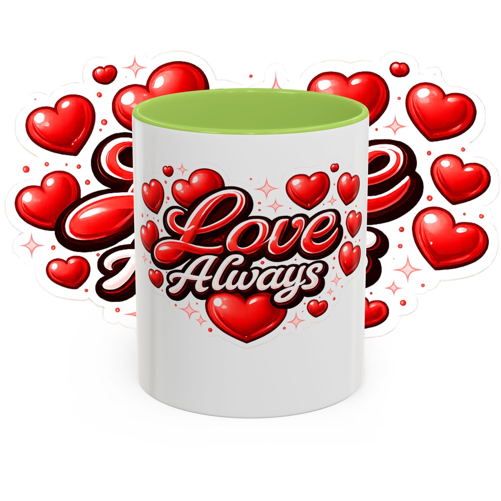Love Always Coffee Mug — Romantic Heart Accent Mug (11/15oz)