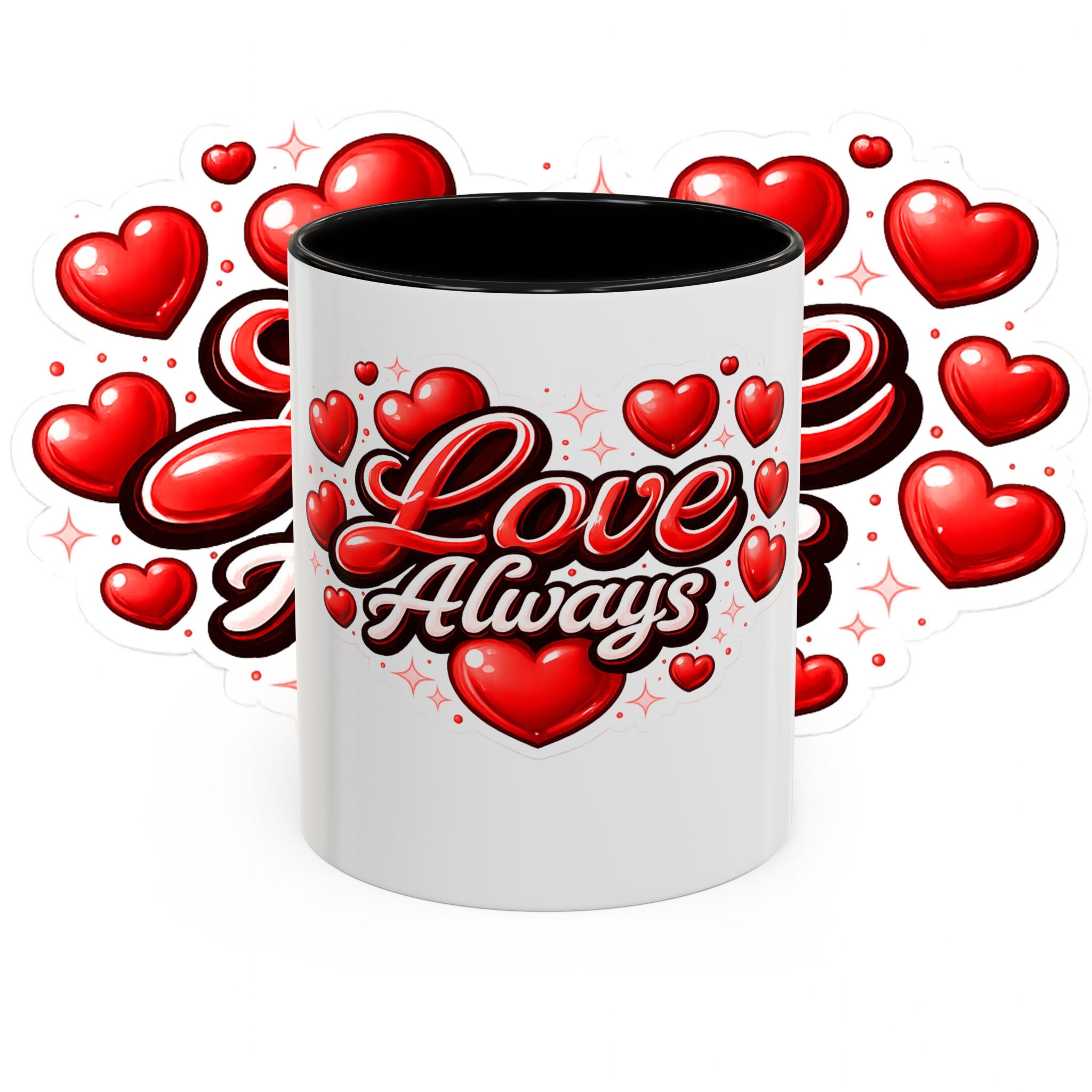 Love Always Coffee Mug — Romantic Heart Accent Mug (11/15oz)