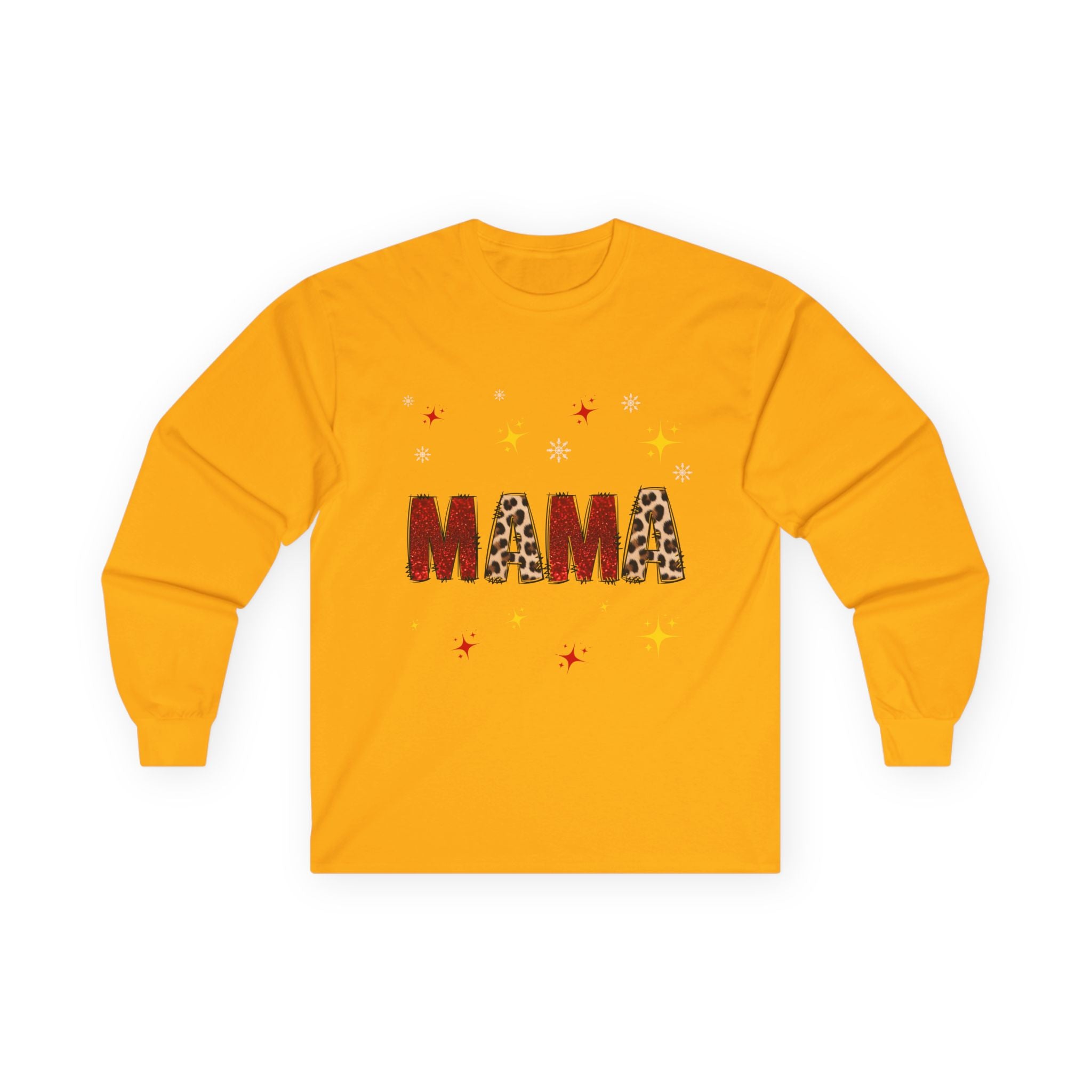 Mama Leopard Print Long Sleeve Tee — Cute Sparkle Mother's Day Shirt