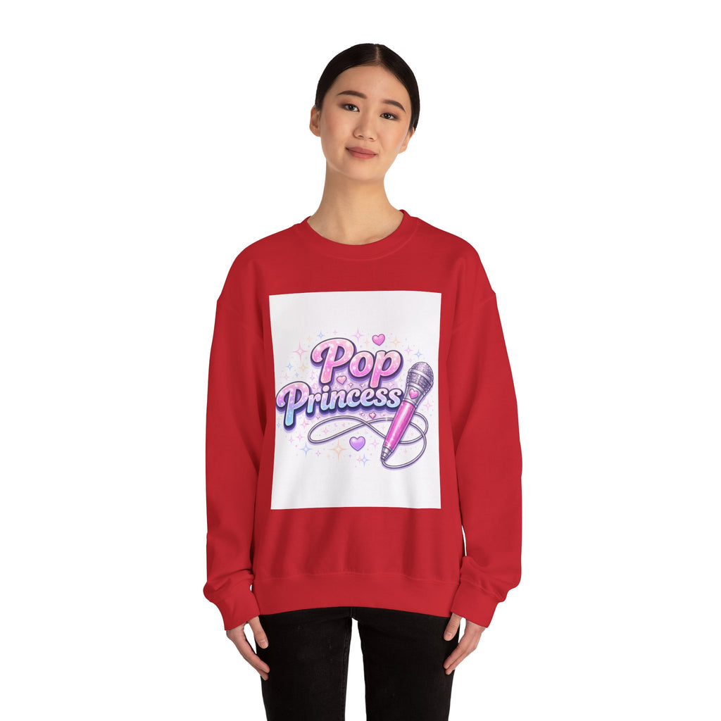 Pop Princess Sweatshirt — Cute Pink Microphone Graphic Crewneck