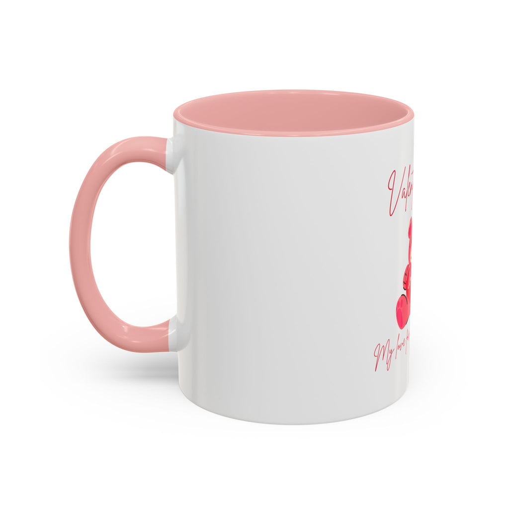 Valentine's Day Teddy Bear Accent Coffee Mug — 'My love for you will never die'