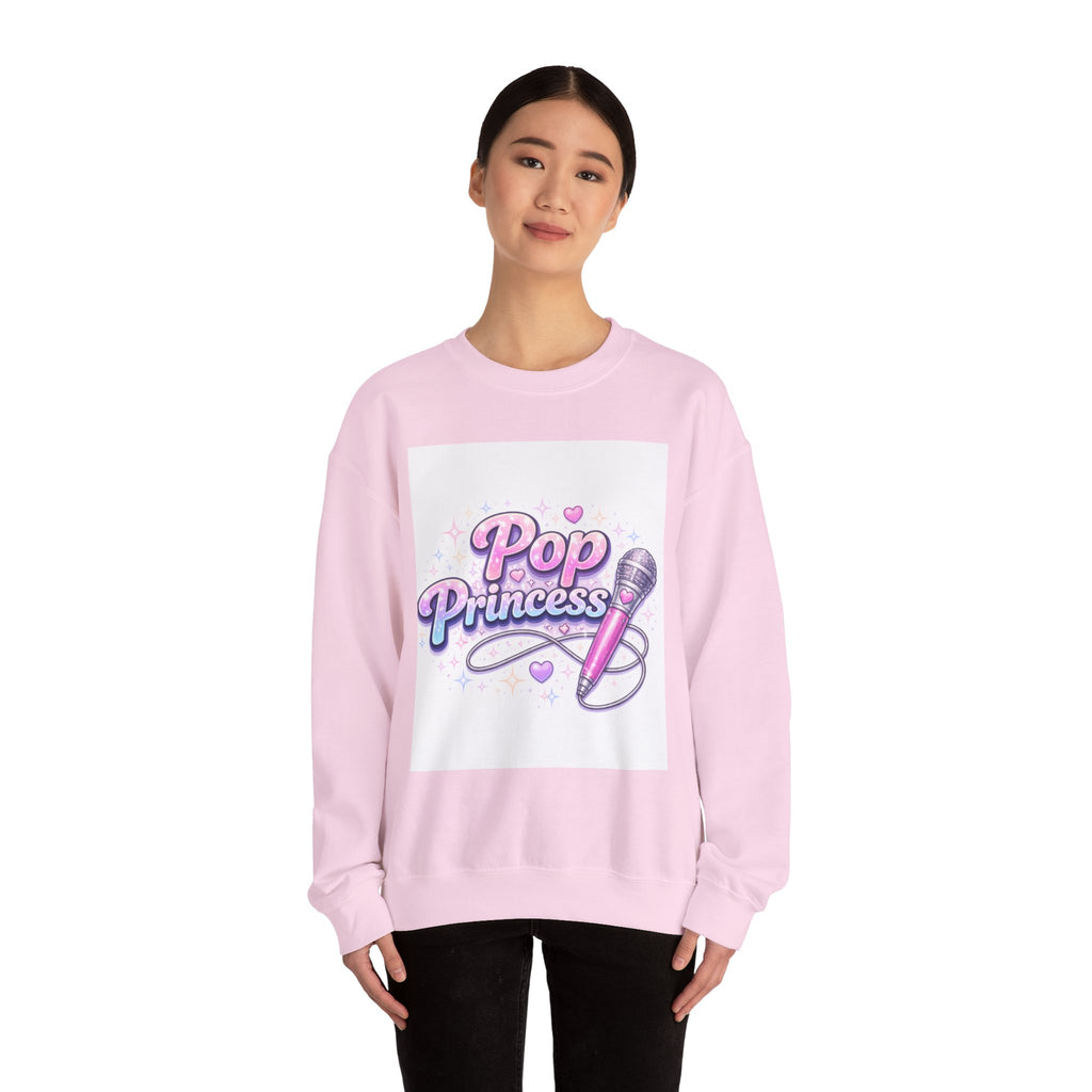 Pop Princess Sweatshirt — Cute Pink Microphone Graphic Crewneck
