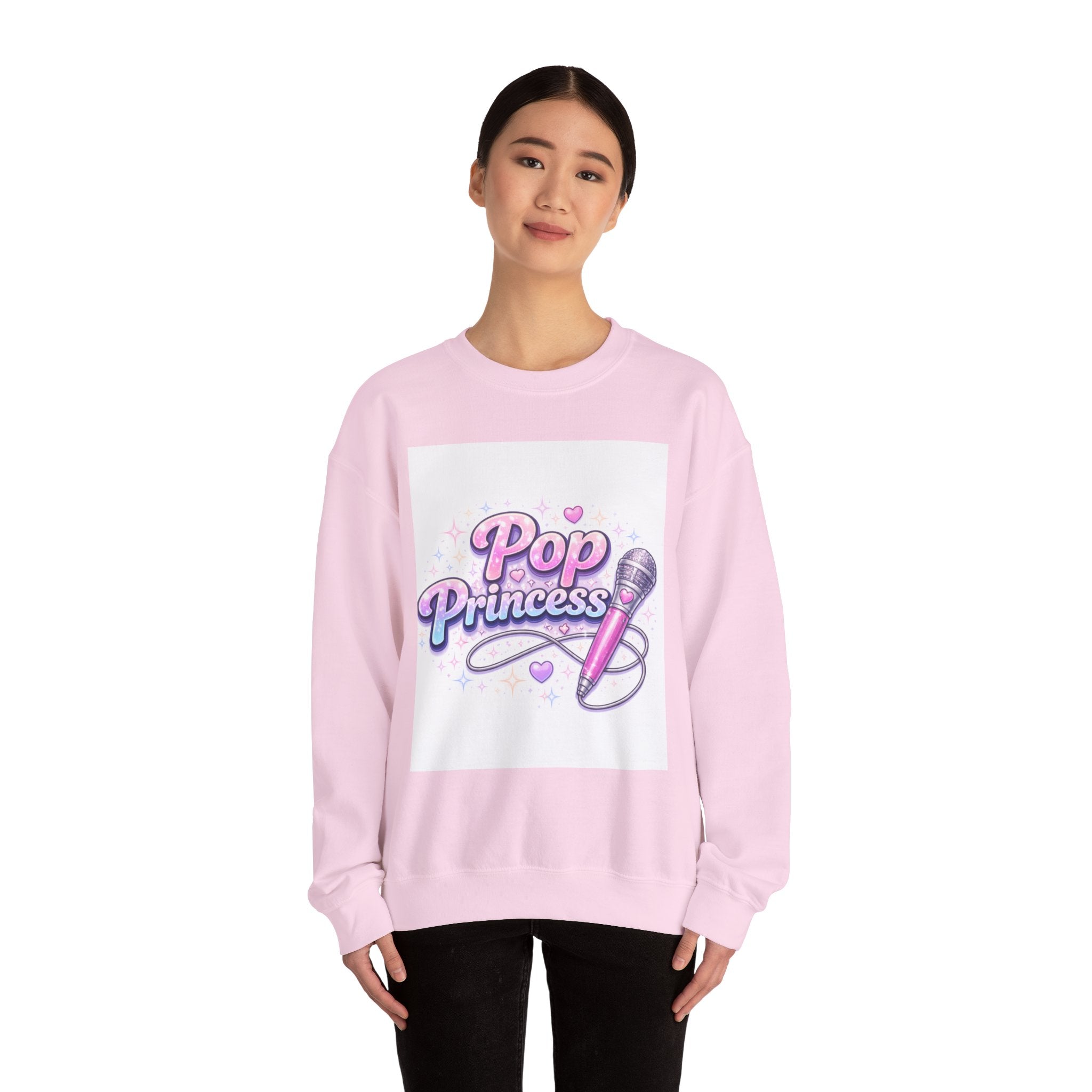 Pop Princess Sweatshirt — Cute Pink Microphone Graphic Crewneck