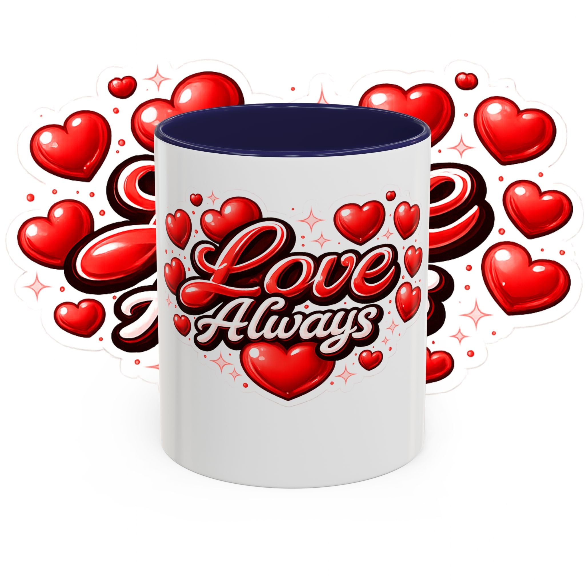 Love Always Coffee Mug — Romantic Heart Accent Mug (11/15oz)