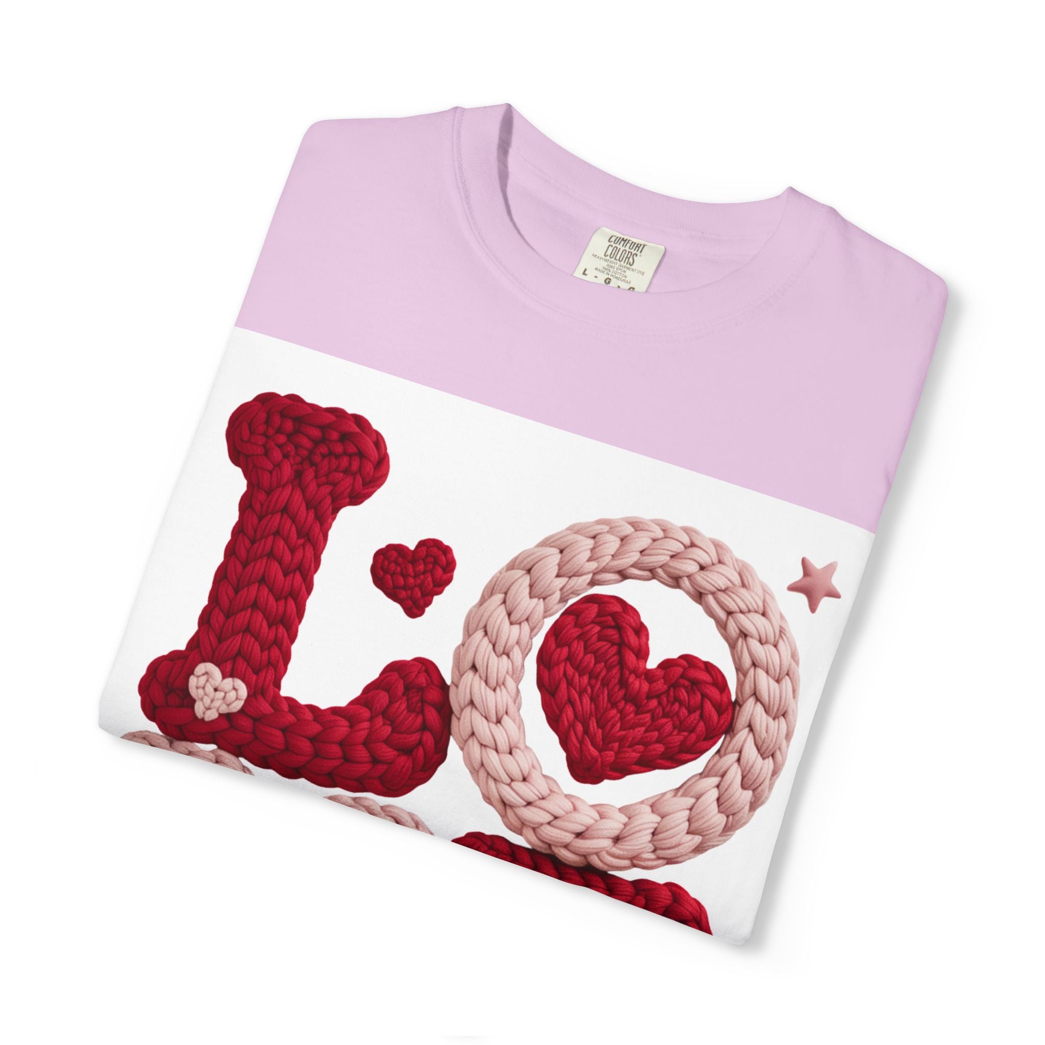 Love Knit Graphic T-Shirt — Valentine’s Day Heart Design