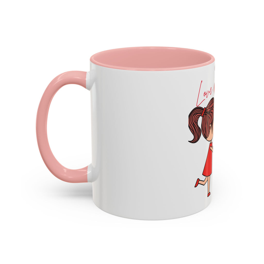 Love Couple Accent Coffee Mug — Cute Romantic Cartoon Mug (11/15oz)