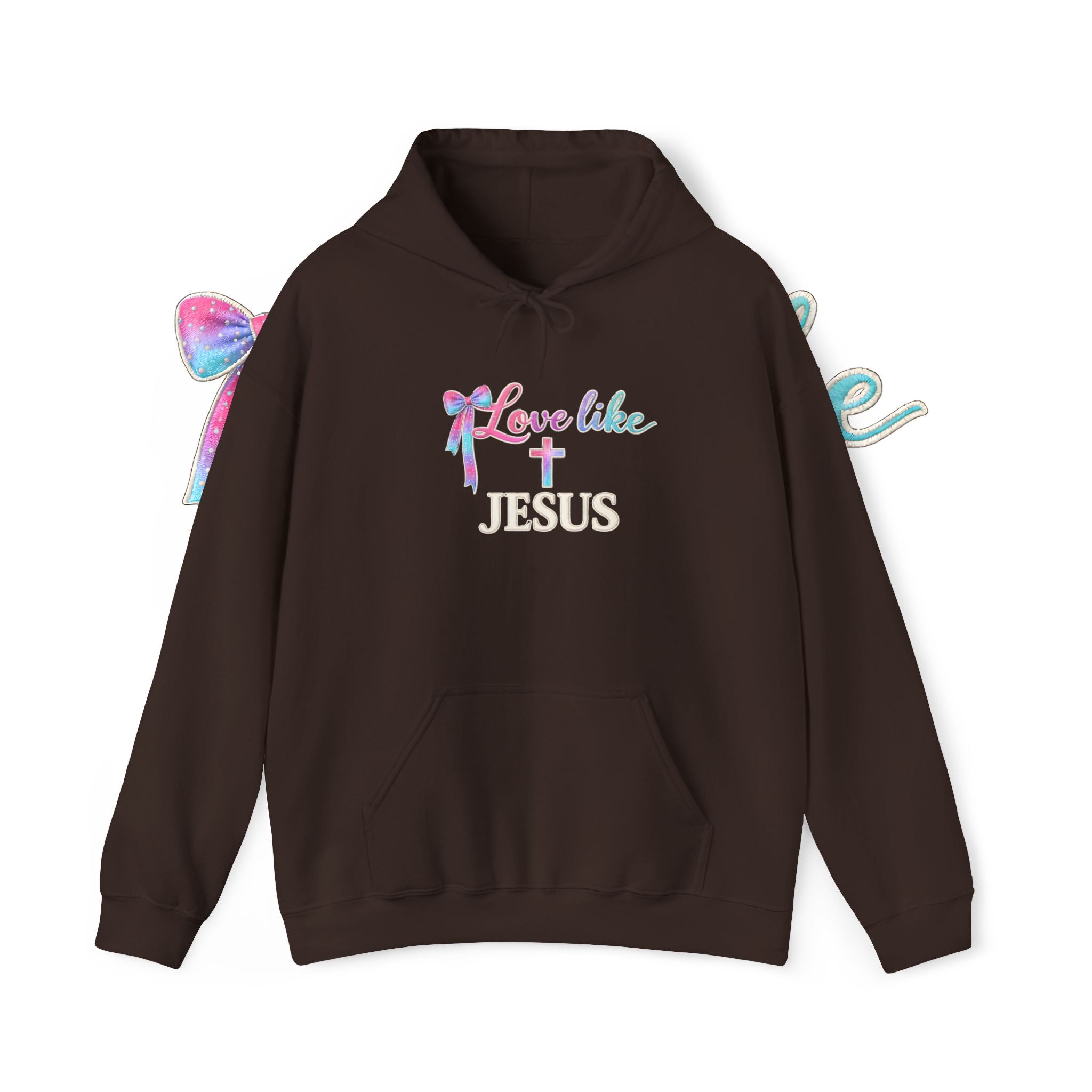 Love Like Jesus Hoodie — Faith-Based Christian Pullover with Cross Design
