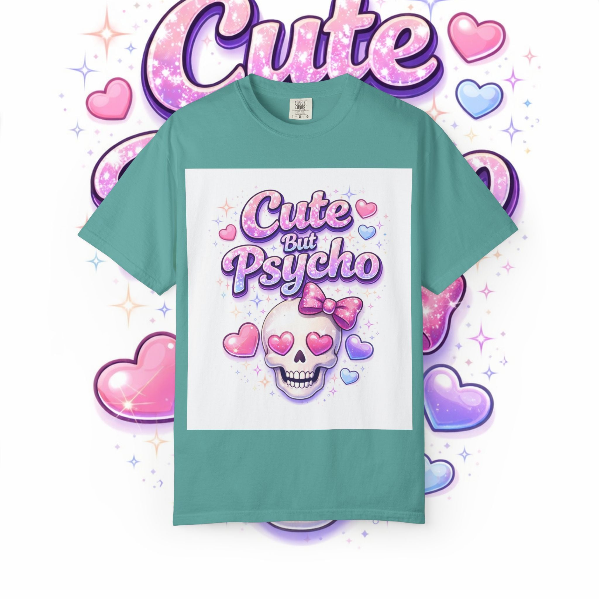 Cute But Psycho Skull T-Shirt — Pastel Kawaii Skull Tee