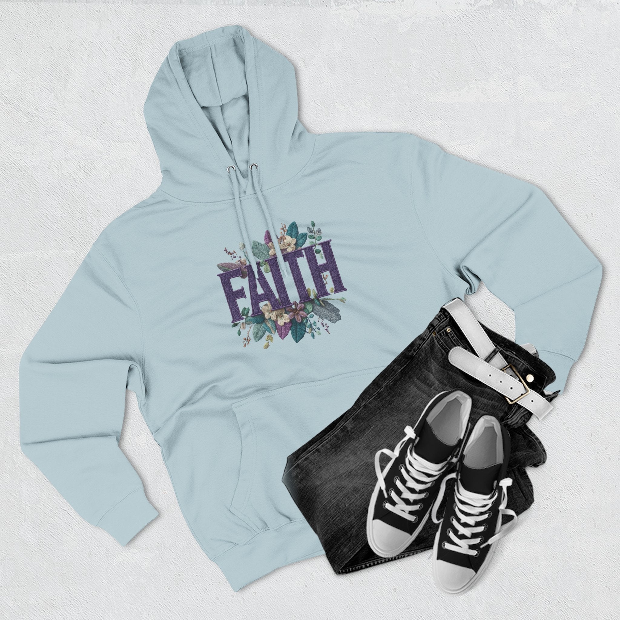 Faith Floral Hoodie — Inspirational Christian Pullover