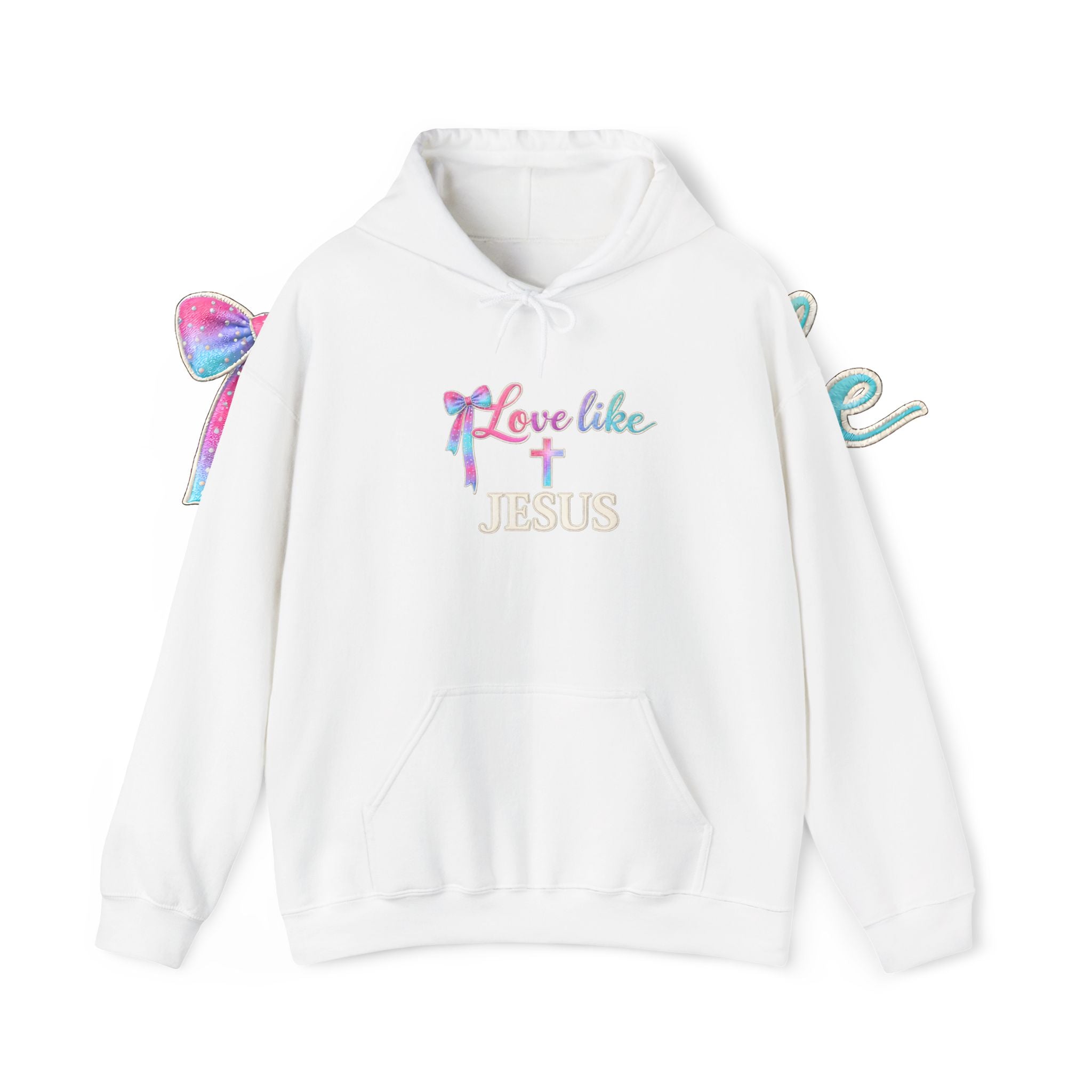 Love Like Jesus Hoodie — Faith-Based Christian Pullover with Cross Design