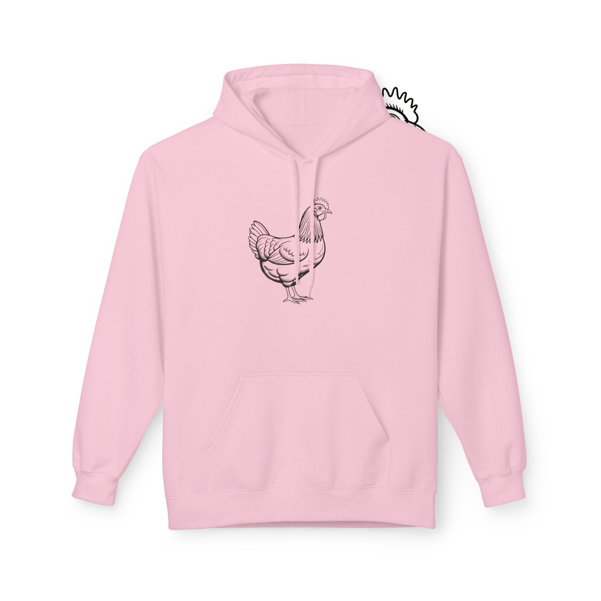 Chicken Line Art Hoodie — Minimal Farmhouse Poultry Graphic