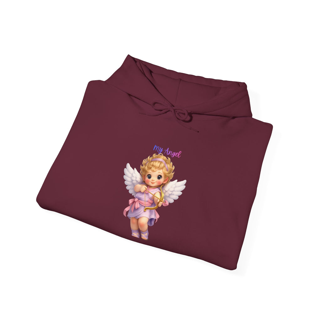 Angel Cherub Hoodie — 'Pray Hard' Cute Vintage Baby Angel Pullover