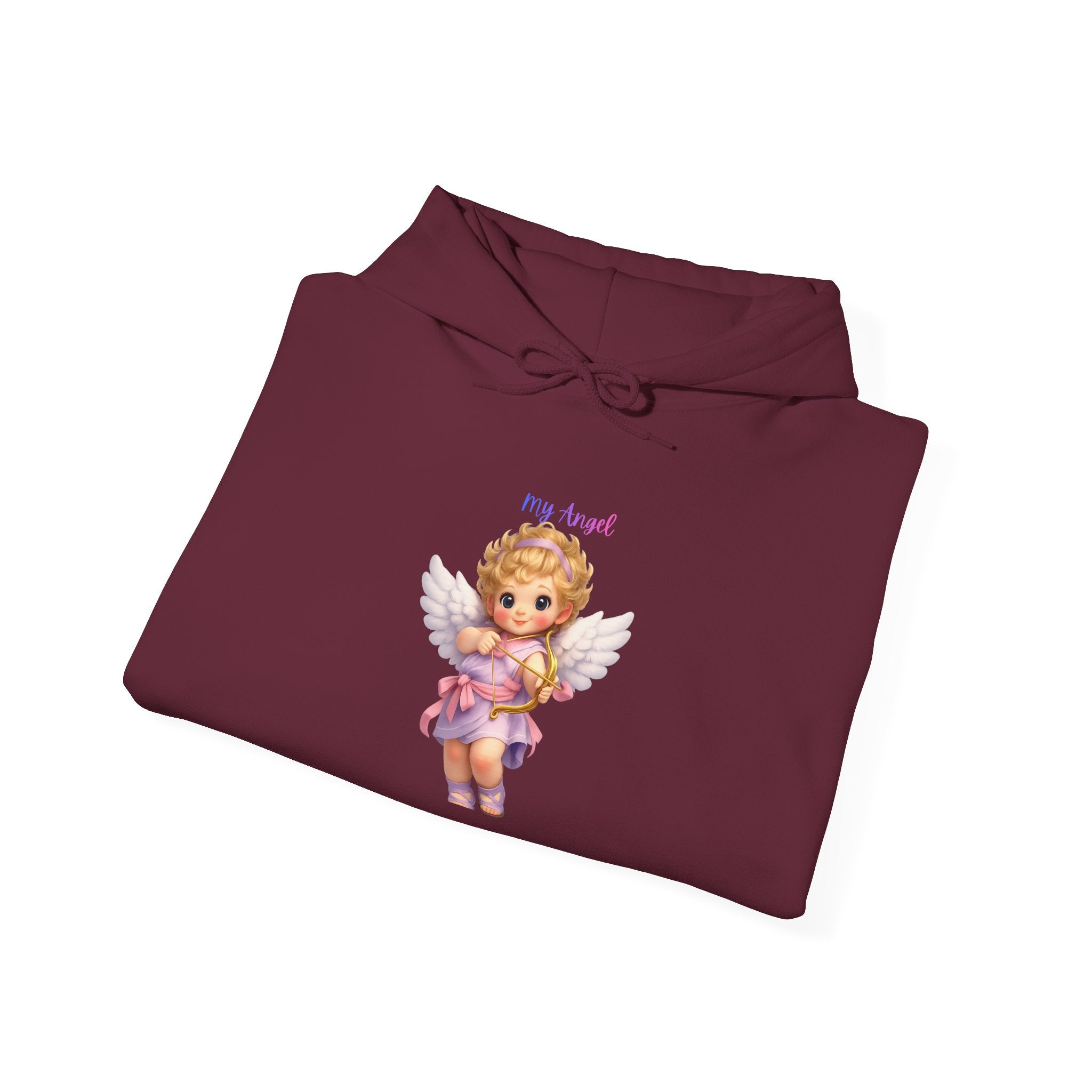 Angel Cherub Hoodie — 'Pray Hard' Cute Vintage Baby Angel Pullover