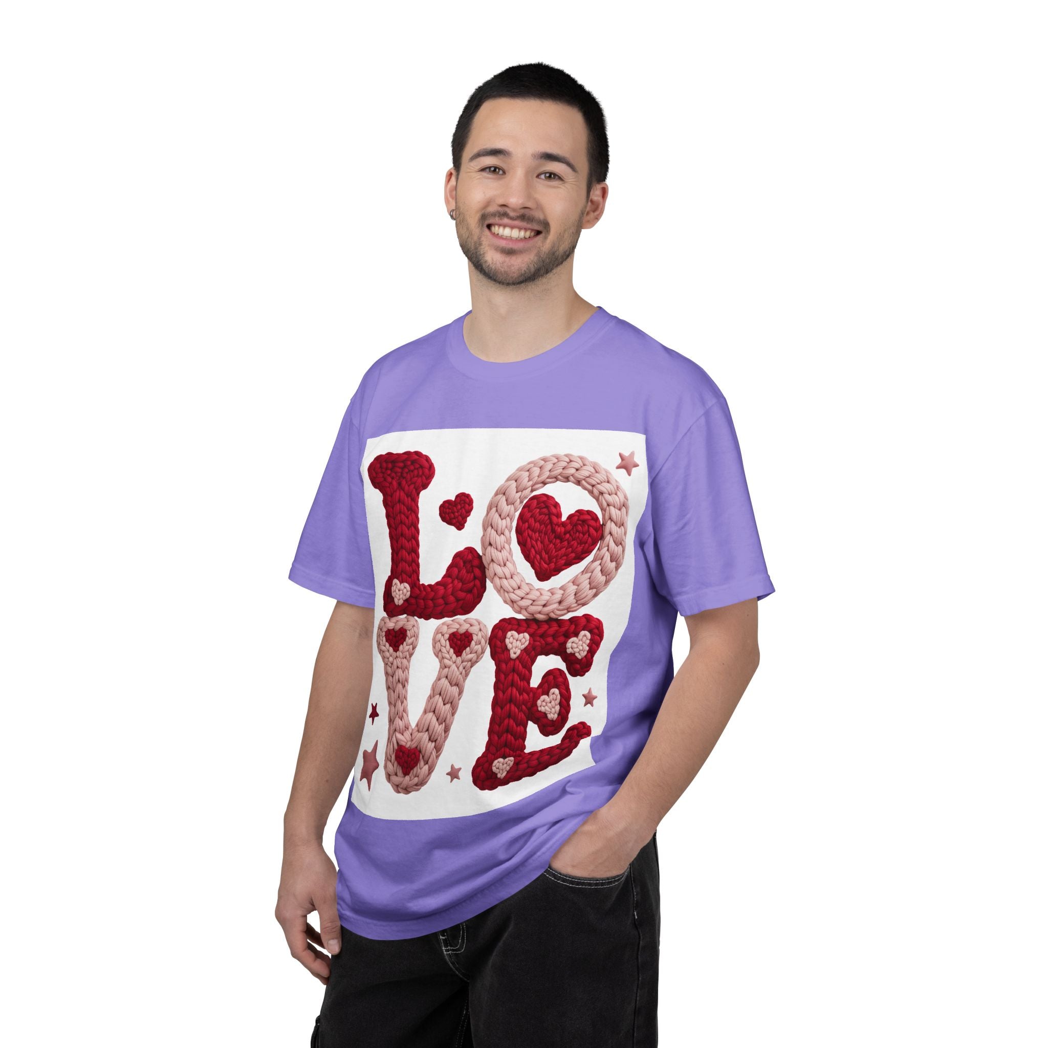 Love Knit Graphic T-Shirt — Valentine’s Day Heart Design