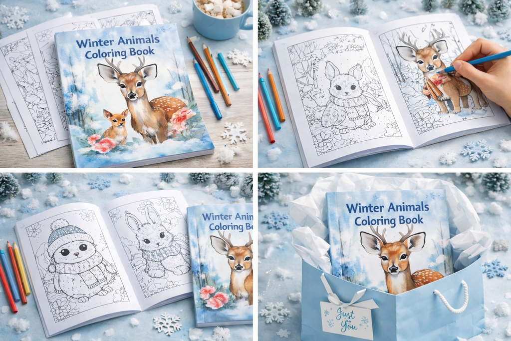 Winter Animals coloring book