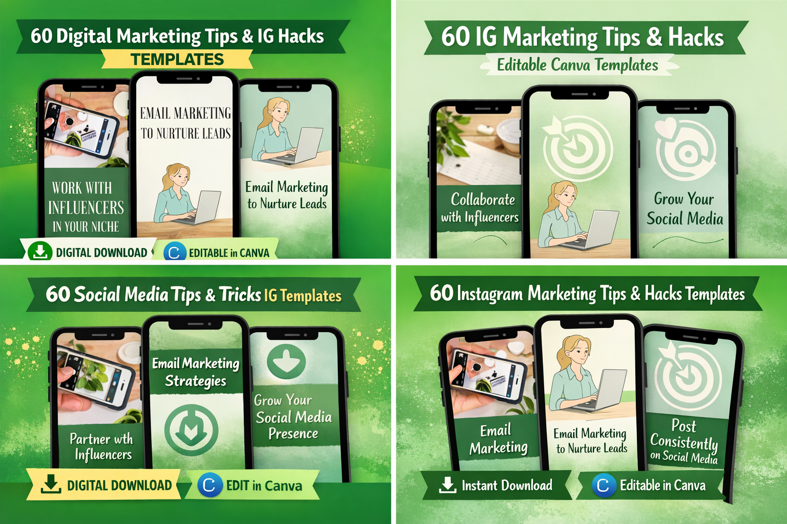 Digital Marketing Tips & Hacks IG Templates