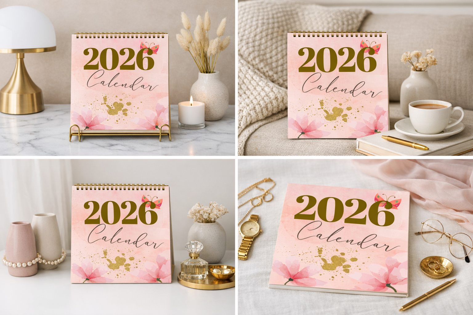 Elegant 2026 Desk Calendar
